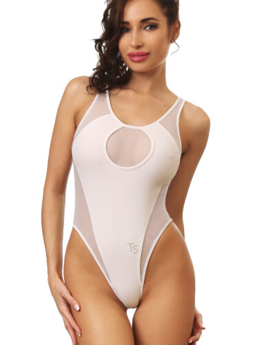 Fashion White One Piece Swimsuit Bodysuit Bathing Suit Monokini Transparent Mesh Side Hot Brazilian High Cut Leg Sexy Cute Women's Swimwear Truhani.